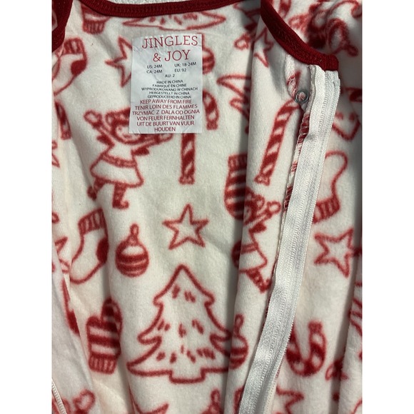 Jingles‎ & Joy 2-Pack Footed Pajamas 18-24M Red Plaid Christmas Holiday - Picture 8 of 10